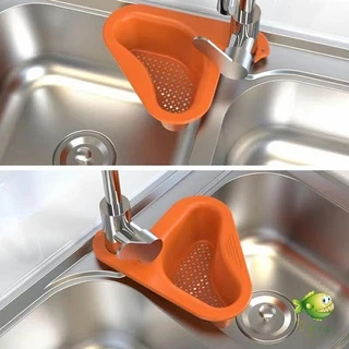 YOYO ตะแกรงกรองอ่างล้างจาน ตะกร้าระบายน้ำ คอเป็ดแขวนได้ กล่องเก็บของพลาสติก Sink filter rack