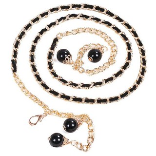 MiStyles เข็มขัดแฟชั่น เข็มขัดผู้หญิง Woman Fashion Belt Black Pearl 1528 2145 2146