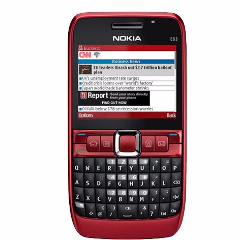 โทรศัพท์มือถือโนเกียปุ่มกด NOKIA  E63 (สีแดง)  3G/4G รุ่นใหม่ 2020