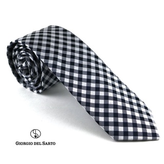 Giorgio Del Sarto Silk Necktie Grey with Fabric Texture เนคไทผ้าไหมสีเทามีเท็กเจอร์