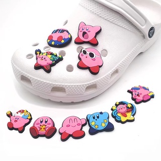 ใหม่ Jibbitz จี้รูปการ์ตูน Kirby น่ารัก PVC สีชมพู สําหรับตกแต่งรองเท้า crocs 1 ชิ้น