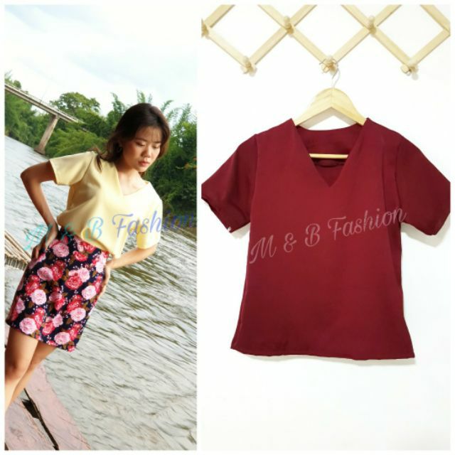 🎉ฮิตที่สุด🎉 เสื้อฮานาโกะคอวีแขนตรง 130฿ทรงสวยเชียวแหละ