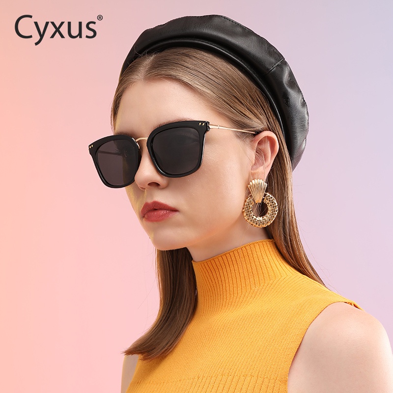 Cyxus แว่นตากันแดด เลนส์โพลาไรซ์ ทรงกลม ขนาดใหญ่ สไตล์วินเทจ เรโทร แฟชั่นสําหรับผู้ชาย 1995 1913 - รูปที่ 2