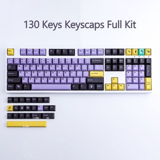 Taro PBT Keycap, 130 คีย์ keycaps Cherry Profile DYE-SUB ส่วนบุคคล GMK Striker Keycaps สำหรับคีย์บอร์ด/เกมคีย์บอร์ด (ขายเฉพาะ keycaps)