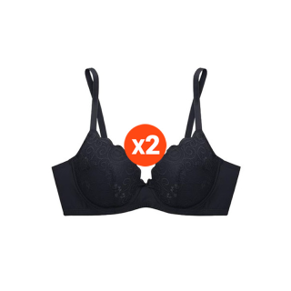 Sabina เสื้อชั้นใน (Set 2 ชิ้น) (มีโครง) รุ่น Habpy lady รหัส SBXWN1000BK สีดำ