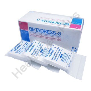 BETADRESS-3 ผ้าก๊อซปิดแผล ขนาด 3 นิ้ว 1 กล่อง (10x10 ชิ้น)