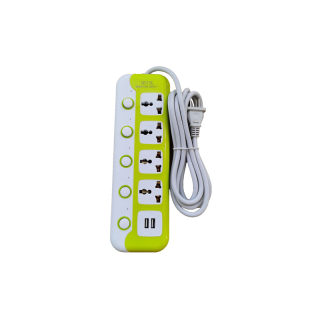 โปรโมชั่น : ปลั๊กไฟ ช่องปลั๊กไฟ 4 ช่องช่อง USB 2 ช่อง มีสวิตซ์เปิดปิด