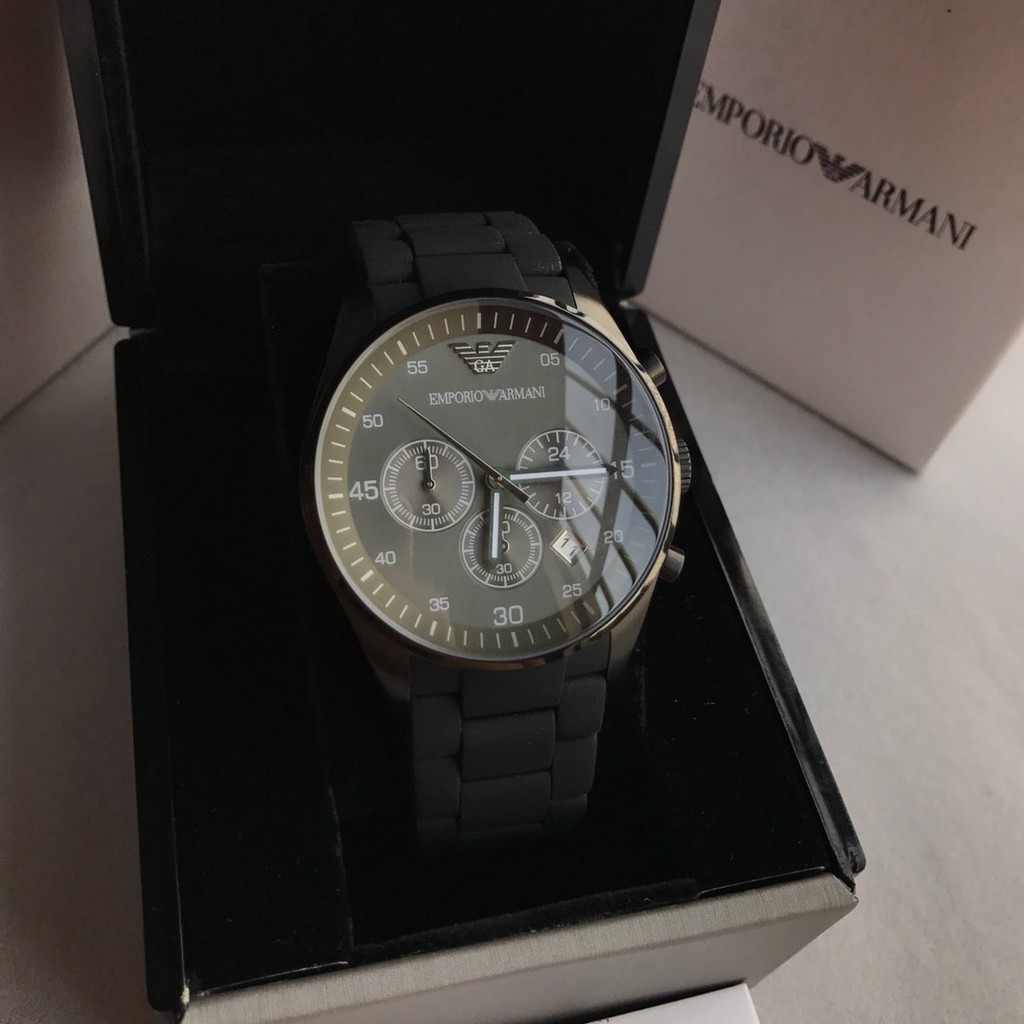 พร้อมสต็อก ！Emporio Armani Classic Men's Black Sportivo นาฬิกาข้อมือผู้ชาย รุ่น AR5889 42mm