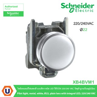 Schneider XB4BVM1 ไพล็อทแลมป์ไฟแสดงสี แบบสีขาวชนิด LED ใช้กับไฟ 220/240 VAC วัสดุตัวฐานเป็นอลูมิเนียม