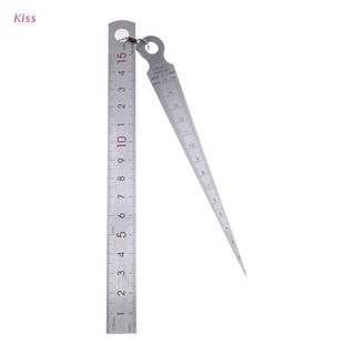 kiss Taper Gauge Depth Gap Ruler Wedge Feeler 1-15mm Stainless Steel Hole Inspection