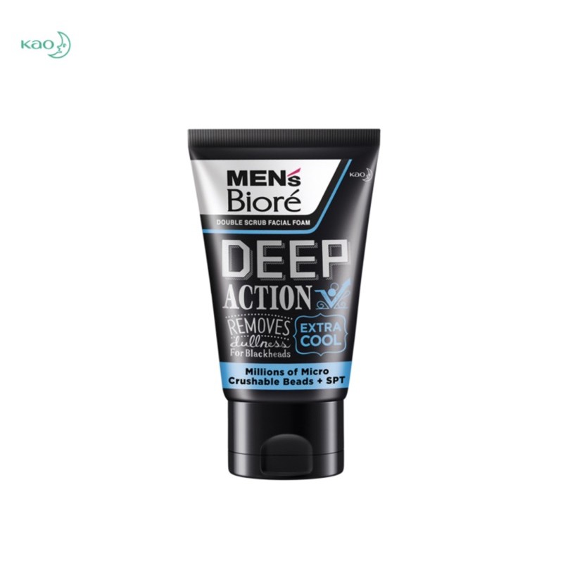 เมนส์บิโอเร ดับเบิ้ล สครับ เอ็กซ์ตร้า คูล 100ก Men's Biore Double Scrub Deep Action Extra Cool 100g