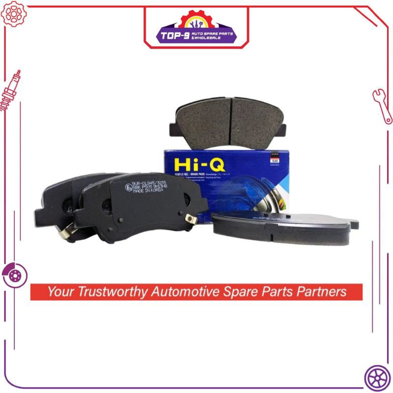 ชุดผ้าเบรคหน้า Sangsin Hi-Q (ซ้ายและขวา) สําหรับ Hyundai Elantra MD, Veloster - SP1400 (ตรวจสอบคําอธ