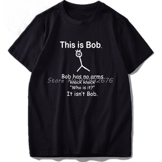 เสื้อยืดแขนสั้น ผ้าฝ้าย พิมพ์ลาย This Is Bob Has No Arm Joke Phrase แฟชั่นฤดูร้อน สไตล์ฮาราจูกุ สําหรับผู้ชาย