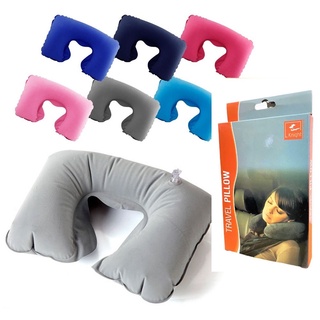 Superhomeshop หมอนรองคอ เนื้อกำมะหยี่ หมอนเป่าลม Travel pillow (คละสี) รุ่น Travel pillow-5July-J1