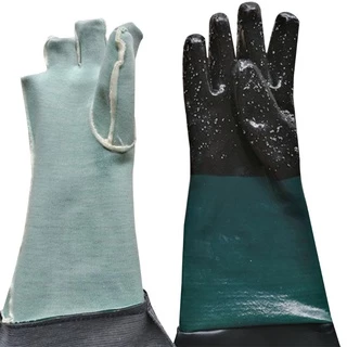 Quyn Rubber Sandblaster ถุงมือพ่นทราย Sand Blast สําหรับตู้ Sandblast ถุงมือนิรภัย