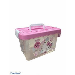 Super Lock กล่องอเนกประสงค์ มีหูหิ้ว Hello Kitty Container ลายลิขสิทธิ์แท้ คิตตี้ สีชมพู #6641 ความจุ 4.5 ลิตร มีหูหิ้ว