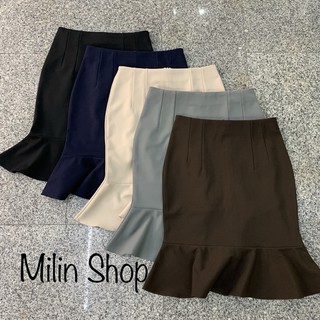 Milin Shop กระโปรงทำงาน ทรงหางปลา ผ้าโรเชฟ