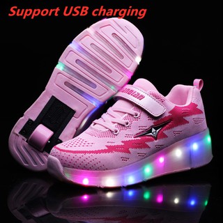 การชาร์จ USB, โรลเลอร์สเกตใหม่, รองเท้าล้อ LED, ล้อเดี่ยว