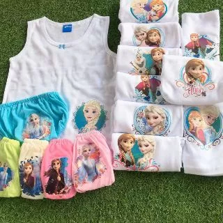 เสื้อกล้ามเด็กหญิง เสื้อซับใน 1แพ็ค5 ตัว น้อง 2 ปี-10 ปี พร้อมส่ง เสื้อกล้ามยาวเด็กหญิง ลายการ์ตูน 5ตัว