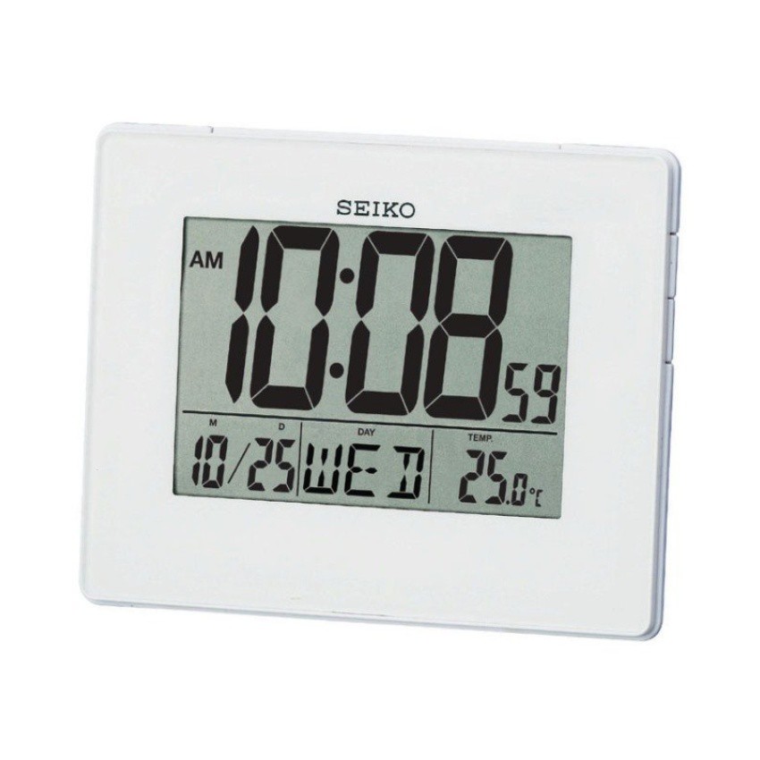 Seiko Mini Digital Clock รุ่น QHL057W - Silver