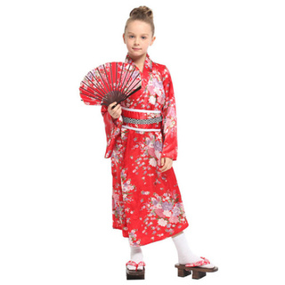 คอสตูมคอสเพลย์แฟนซีประจำชาติญี่ปุ่นกิโมโนเด็กหญิง Gorgeous girl kimono fancy kids costume มีชุดครบเซ็ทตามภาพ ใช้งานแฟนซี