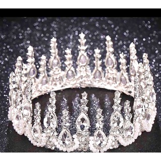 พร้อมส่ง มงกุฎ คริสตัล หรูหรา งานเลิศมาก round TIARA