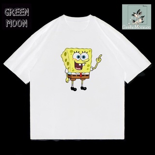 ผ้าฝ้ายแท้Soongebob เสื้อยืด ผ้าฝ้าย พิมพ์ลายการ์ตูน สไตล์วินเทจ โอเวอร์ไซซ์ 30s 24s สําหรับเด็ก และผู้ใหญ่S-5XL