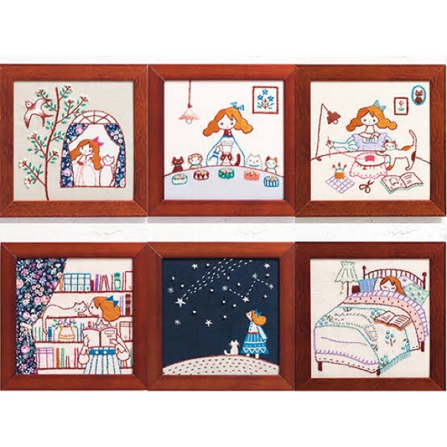 ชุดปัก COSMO diy พร้อมกรอบไม้ จากศิลปินคุณ Hiroko Ishii ญี่ปุ่น