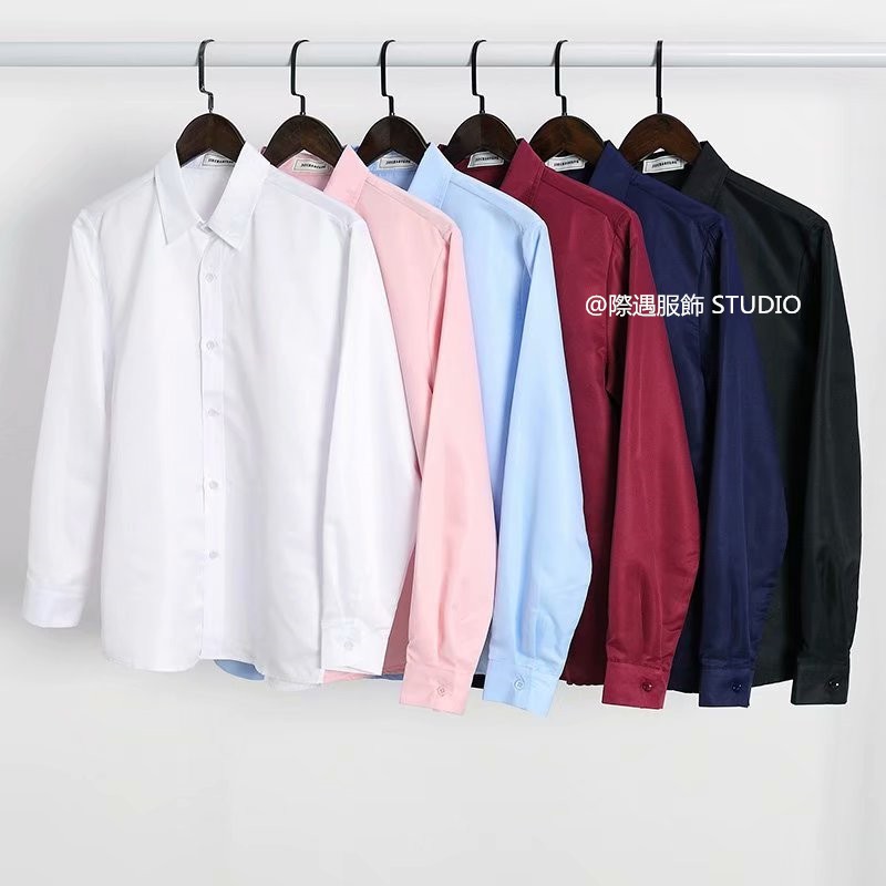 เสื้อเชิ้ต เวอร์ชั่นเกาหลีผู้ชายอินเทรนด์สลิมฟิต