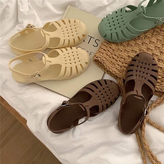 พร้อมส่ง รองเท้าแตะนุ่มนิ่ม รองเท้ารัดส้น ของเท้ายาง สไตล์เกาหลี