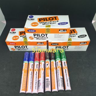 ปากกาไวท์บอร์ด Pilot (ไพล็อต) หัวกลมแหลม (น้ำเงิน/ดำ/แดง/เขียว) ยกโหล 192฿ เลือกสีได้