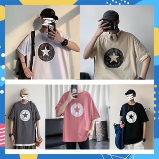 hkboy 👾เสื้อยืดสีสวยสกรีนลายดาว ผ้าดีไม่ยืดไม่ย้วยห้ามพลาด