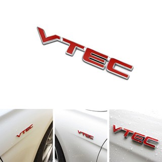 สติ๊กเกอร์ติดรถยนต์โลหะสีแดง VTEC