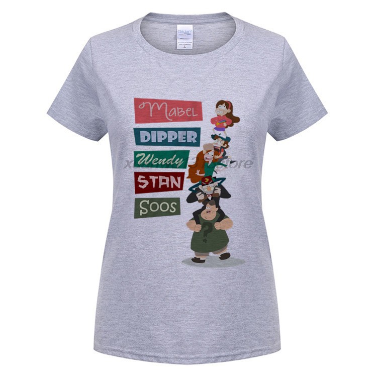 à¹€à¸ªà¸·à¹‰à¸­à¸¢à¸·à¸”à¸„à¸­à¸à¸¥à¸¡ DIY Gravity Falls O-neck Casual t-shirts Short