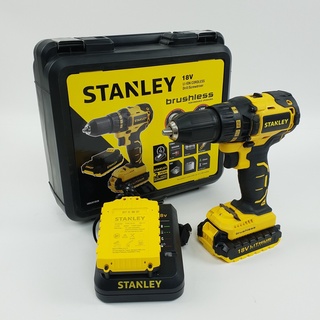 STANLEY SBD201D2K สว่านไร้สาย ไร้แปรงถ่าน สว่าน พร้อมแบตเตอรี่ และ แท่นชาร์จ