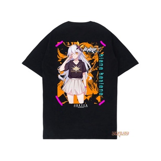 เสื้อยืดผ้าฝ้ายพิมพ์ลายขายดี เสื้อยืด พิมพ์ลาย Kiana Kaslana Honkai Impact 3rd combad30s dryco สําหรับผู้ชาย และผู้หญิง