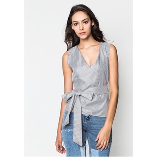 Jezebel เสื้อเบลาส์ Summer Slot-Through Wrap-Over