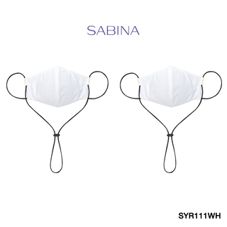 Sabina หน้ากากอนามัย (Set 2 ชิ้น) TRIPLE MASK รหัส SYR111WH สีขาว มีสายคล้องคอ