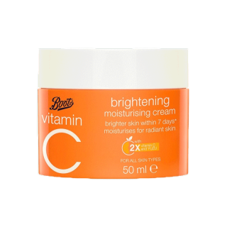 BOOTS VITAMIN C บู๊ทส์ วิตามิน ซี ไบรท์เทนนิ่ง มอยส์เจอร์ไรซิ่ง ครีม 50 มล.