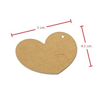 ป้ายแขวนหัวใจสีน้ำตาล ขนาด 5x4.5 cm. แพ็คละ 100 ชิ้น รหัสสินค้า 004650