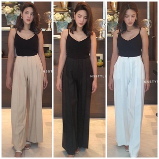 Pleat Me Pants กางเกงเอวสูง ผ้าลินิน อัดจีบด้านหน้า