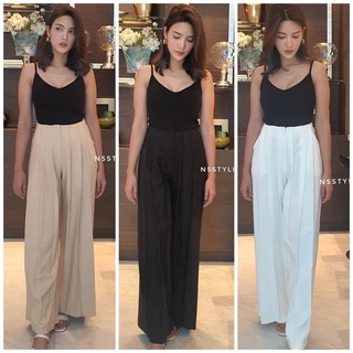 Pleat Me Pants กางเกงเอวสูง ผ้าลินิน อัดจีบด้านหน้า