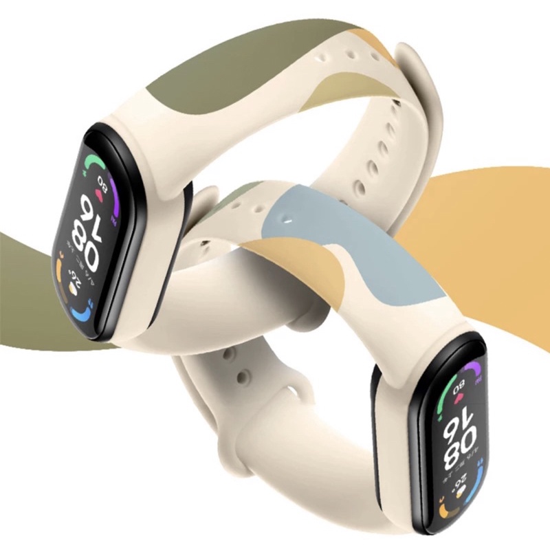 พร้อมส่งจากไทย สายซิลิโคน TPU ลาย Morandi Xiaomi Mi band 7 6 5 4 3 Sport for miband สาย Miband สายสปอร์ต Mi4 Mi5 Mi6 Mi7 #7