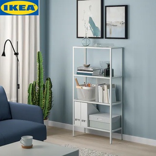 IKEA BAGGEBO บักเกบู ชั้นวางของ , โลหะ/ขาว60x25x116 ซม ชั้นเหล็ก, พ่นสีฝุ่นอิพ็อกซี