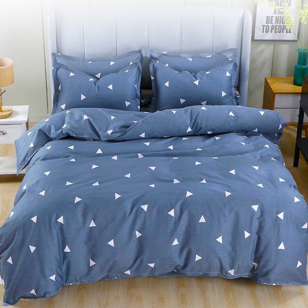 ชุดเต็มของ POLY COTTON BEDDINGS ทุกสี ไซส์ FALLING BEDROOM DECORTATION - TRIANGLE PATTERN