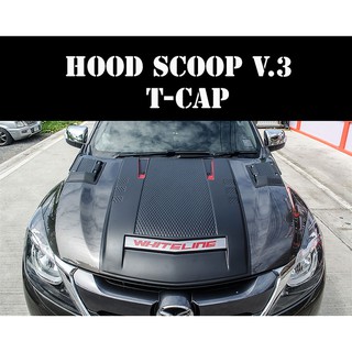 สคู้ปตกเเต่ง V.3  HOOD SCOOP  BT 50 PRO  2012-2020 CAB / 4ประตู สีดำด้านล้วน สีดำด้านตัดแดง