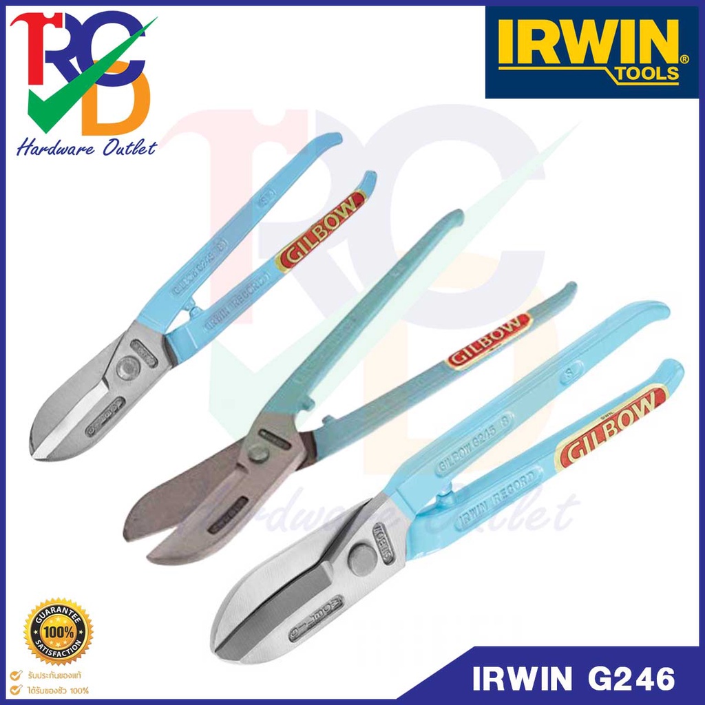 IRWIN TG246 กรรไกรตัดสังกะสีปากโค้ง 8"/10"/12" (GILBOW)