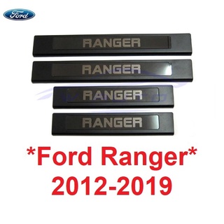 สีดำ ชายบันไดประตู สคัพเพลท Ford Ranger 2012 - 2021 ฟอร์ด เรนเจอร์ คิ้วกันรอยขอบประตู กาบบันได ของแต่งฟอร์ด RICH