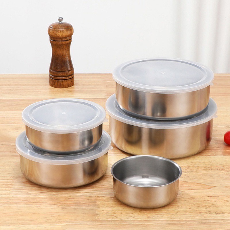 หม้อสแตนเลสเซ็ต 5 ใบ พร้อมฝาปิด 5 ใบ หม้อขนาด 10-18 cm ชามสแตนเลส กล่องใส่อาหาร K265(60)045 - รูปที่ 7