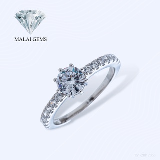 Malai Gems แหวนเพชร เพชรชู เงินแท้ 925 เคลือบทองคำขาว ประดับเพชรสวิส CZ รุ่น 151-2Rl12066 แถมกล่อง แหวนเงินแท้ แหวนเงิน